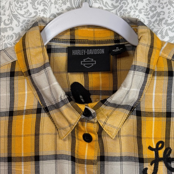 Harley-Davidson Yellow and Black Plaid Shirt - Picture 5 of 9